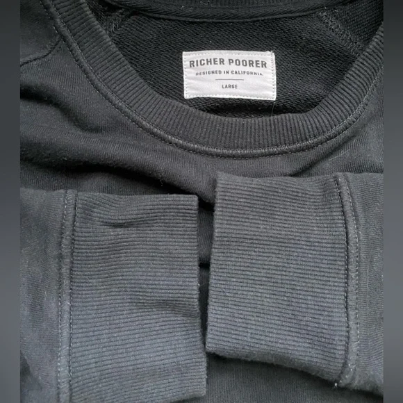 💥💥 RICHER POORER FRENCH TERRY NAVY RAGLAN SLEEVE SWEATSHIRT SIZE LARGE - Picture 5 of 6